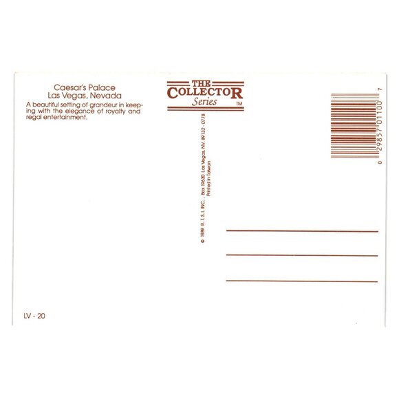 Caesars Hotel Casino Building Exterior Vintage Postcard Fountains 1989 Gambling - Picture 2 of 2